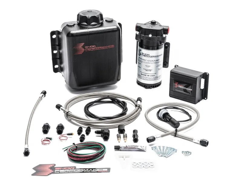 Snow Performance SNO-20010-BRD, Stg 2 Boost Cooler Prog. Engine Mount Water Injection Kit (SS Braid Line & 4AN)