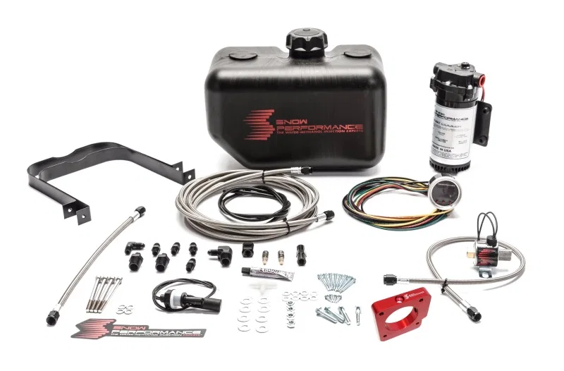 Snow Performance SNO-2110-BRD, 05-14 STI Stg 2 Boost Cooler Water Injection Kit w/SS Brd Line & 4AN Fittings for Subaru Impreza