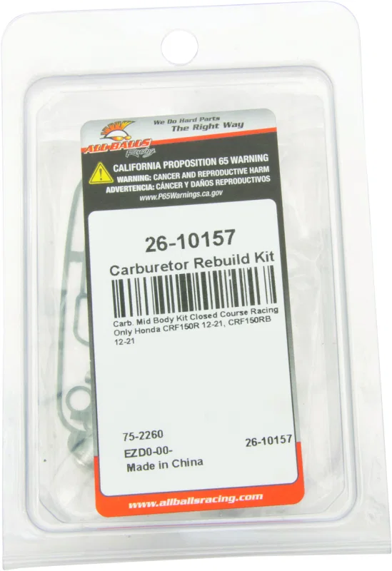 All Balls Racing 26-10157, 12-23 Honda CRF150R Carburetor Mid Body/Jet Block Gasket Kit
