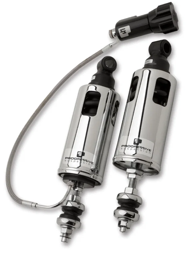 Progressive 422-4103C, 89-99 Harley-Davidson Softail 422 Series Shocks w/RAP - Chrome