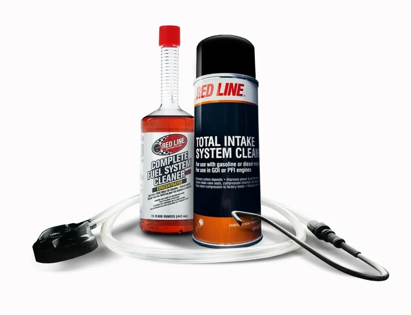 Red Line 17060, Complete Fuel System Service Kit - Intake Cleaner/Tank Add/S-Hook App w/Hose (Aerosol)