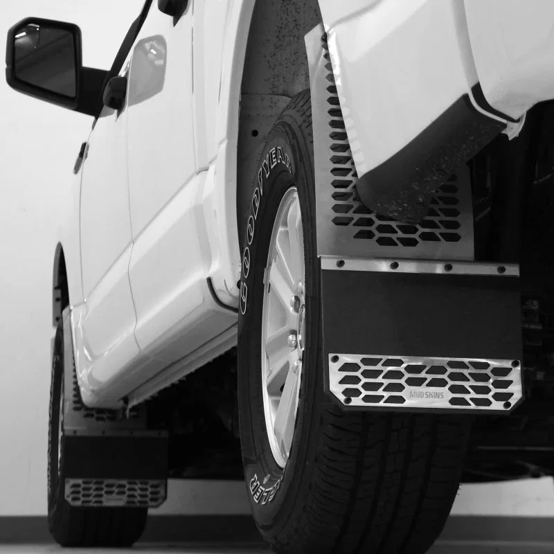 Putco 78110, 15-20 Ford F-150 - Set of 2 Mud Skins - Brushed SS w/ Hex Shield