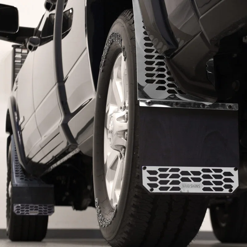 Putco 78060, 10-18 Ram HD Dually - (Fits Front) - Set of 2 Mud Skins - Polished SS w/ Hex Shield