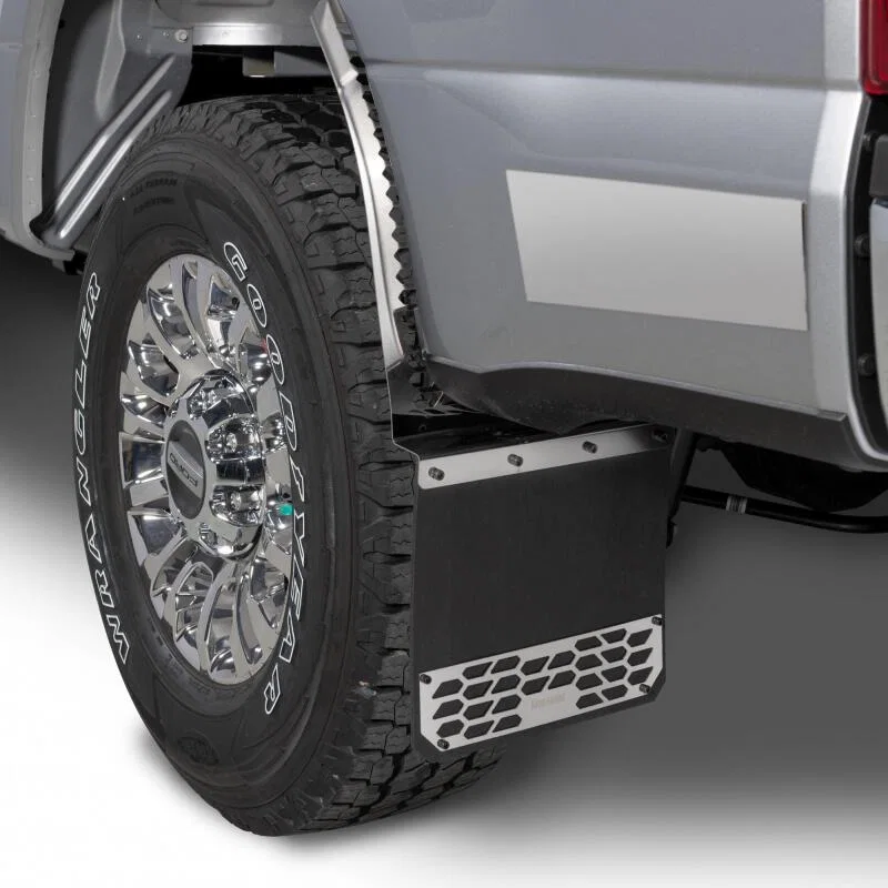 Putco 78030, 17-20 Ford SuperDuty - Set of 2 (Excl Dually Rear) Mud Skins - Polished SS w/ Hex Shield