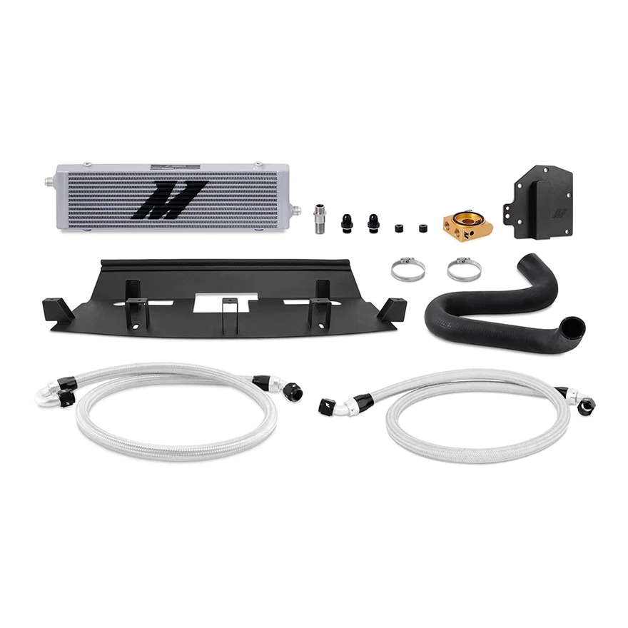 Mishimoto MMOC-MUS8-18TRHD, Oil Cooler Kit, Silver, Thermostatic, fits Ford Mustang GT RHD 2018-2023