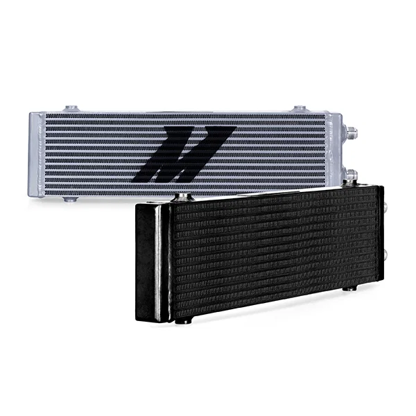 Mishimoto MMOC-DP-LSL, MMOC-DP-LSL Universal Oil Cooler, Dual Pass Bar and Plate, Silver, Large