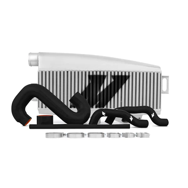 Mishimoto MMTMIC-WRX-01SLBK, Top-Mount Intercooler Kit, Silver w/ Black Pipes, fits Subaru WRX/STI 2002-2007