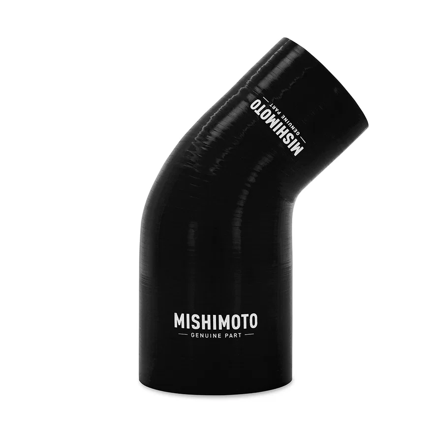 Mishimoto MMCP-R45-22530BK, 45-Degree Transition Coupler, Black, Silicone, 2.25in to 3.00in