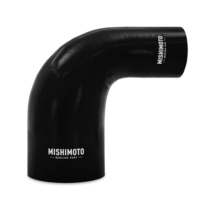 Mishimoto MMCP-R90-2540BK, 90-Degree Transition Coupler, Black, Silicone, 2.50in to 4.00in