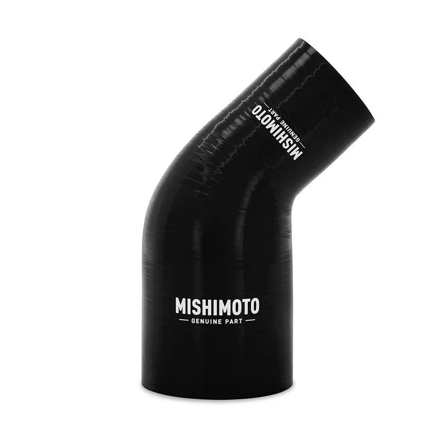 Mishimoto MMCP-R45-17525BK, 45-Degree Transition Coupler, Black, Silicone, 1.75in to 2.50in
