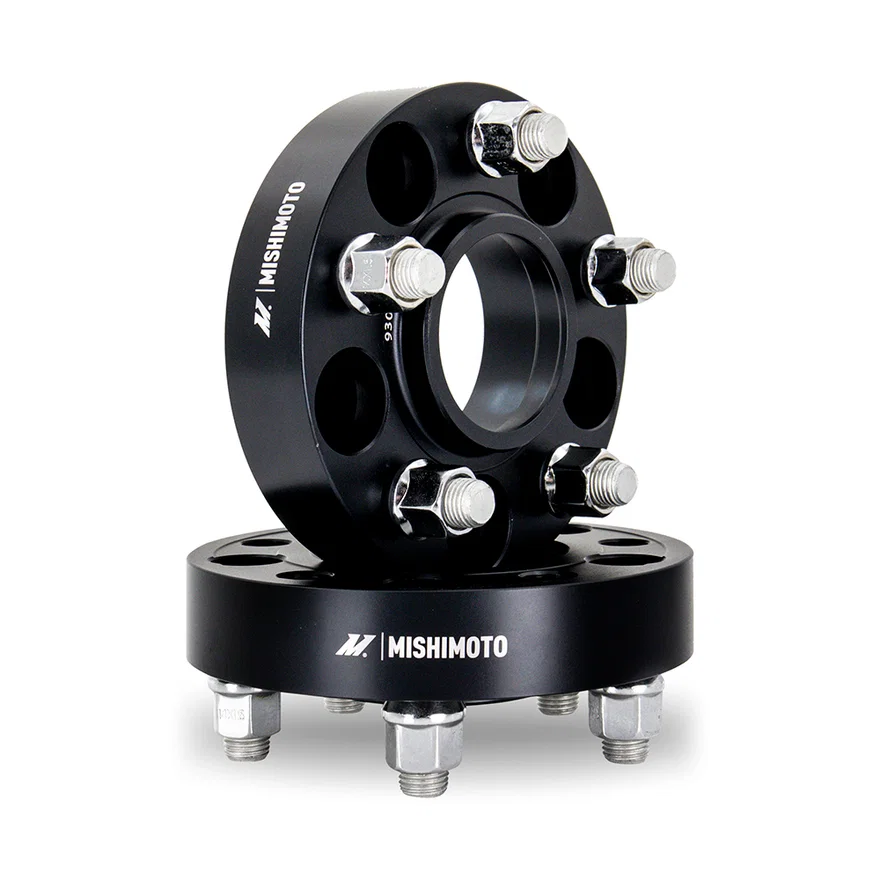 Mishimoto MMWS-001-450BK, Wheel Spacers, Black, 5X114.3, 70.5mm Center Bore, M14 X 1.5, 45mm