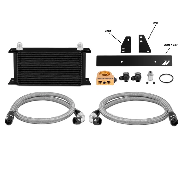 Mishimoto MMOC-370Z-09T, Oil Cooler Kit, Silver, Thermostatic, fits Nissan 370Z 2009-2020