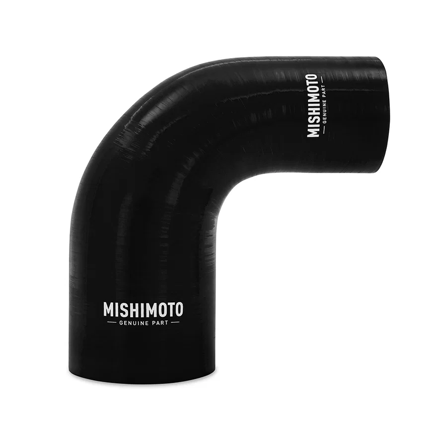 Mishimoto MMCP-R90-25325BK, 90-Degree Transition Coupler, Black, Silicone, 2.50in to 3.25in
