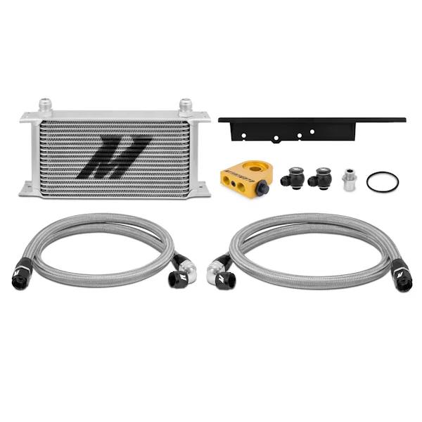 Mishimoto MMOC-350Z-03T, Oil Cooler Kit, Silver, Thermostatic, fits Nissan 350Z 2003-09
