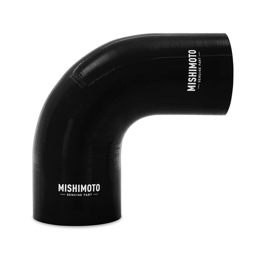 Mishimoto MMCP-R90-3040BK, 90-Degree Transition Coupler, Black, Silicone, 3.00in to 4.00in