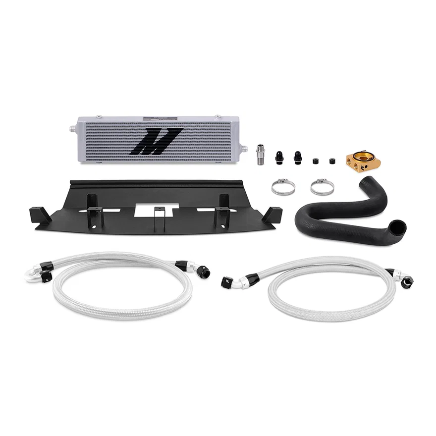 Mishimoto MMOC-MUS8-18T, Oil Cooler Kit, Silver, Thermostatic, fits Ford Mustang GT 2018-2023