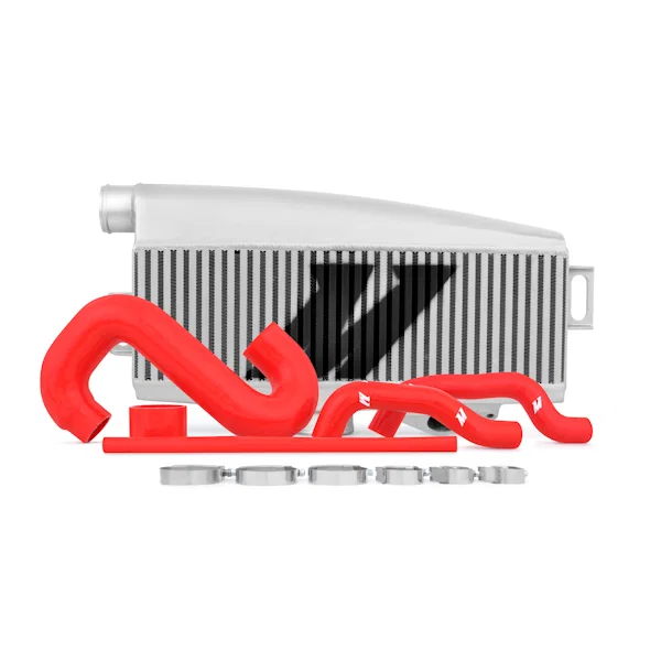 Mishimoto MMTMIC-WRX-01SLRD, Top-Mount Intercooler Kit, Silver w/ Red Pipes, fits Subaru WRX/STI 2002-2007