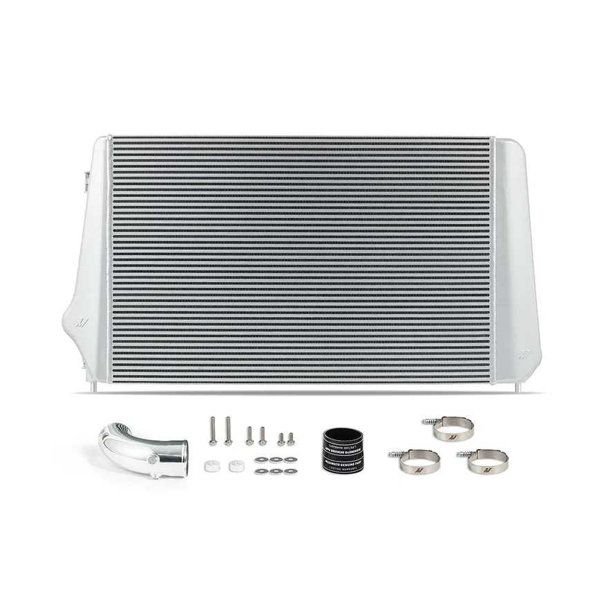 Mishimoto MMINT-DMAX-17SL, Front Intercooler, Silver, fits Chevrolet/GMC 6.6L Duramax L5P 2017-2019