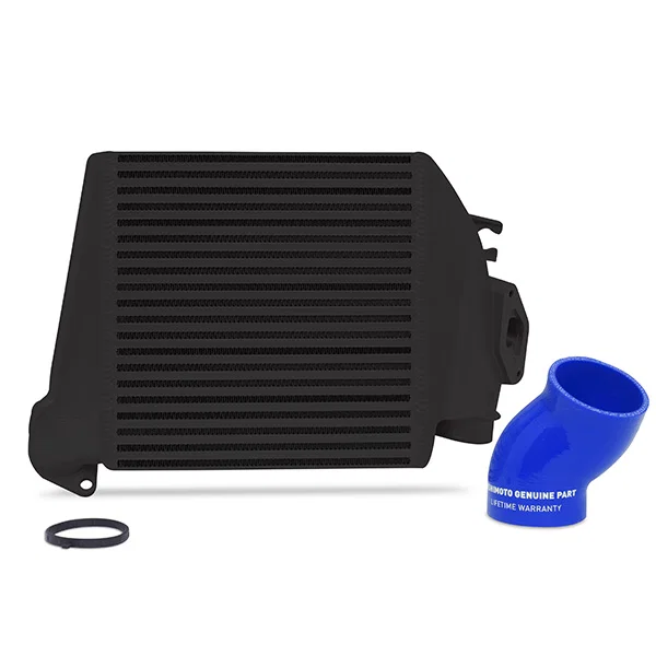 Mishimoto MMTMIC-WRX-08BKBL, Top-Mount Intercooler, Black Cooler Blue Hoses, fits Subaru WRX 2008-2014