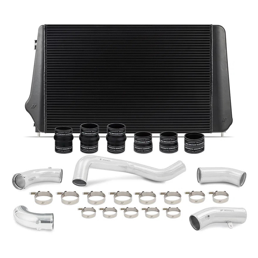 Mishimoto MMINT-DMAX-17KBKP, Intercooler Kit, Black/Polished, fits Chevrolet/GMC 6.6L Duramax L5P 2017-2019