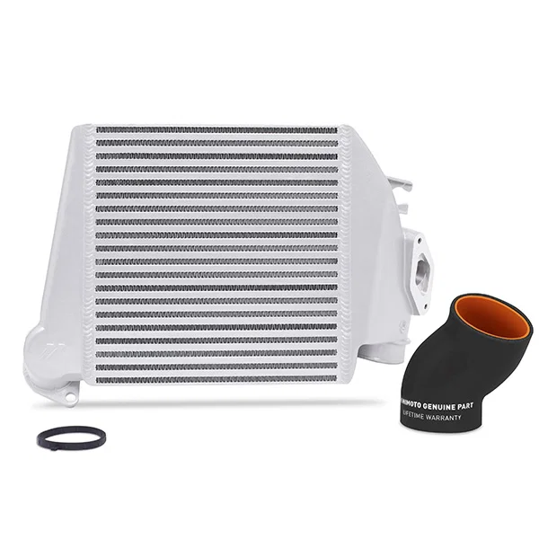 Mishimoto MMTMIC-WRX-08SLBK, Top-Mount Intercooler, Silver Cooler Black Hoses, fits Subaru WRX 2008-2014