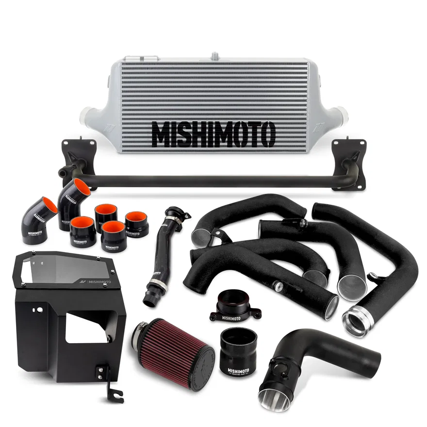 Mishimoto MMINT-WRX-22AISLBK, Front Mount Intercooler Kit, Silver/Black, w/ Intake, fits Subaru WRX 2022+