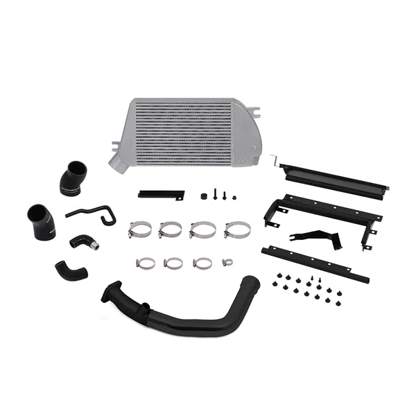 Mishimoto MMTMIC-WRX-15BSL, Top Mount Intercooler & Charge-Pipe Kit, Black/Silver, fits Subaru WRX 2015-2021
