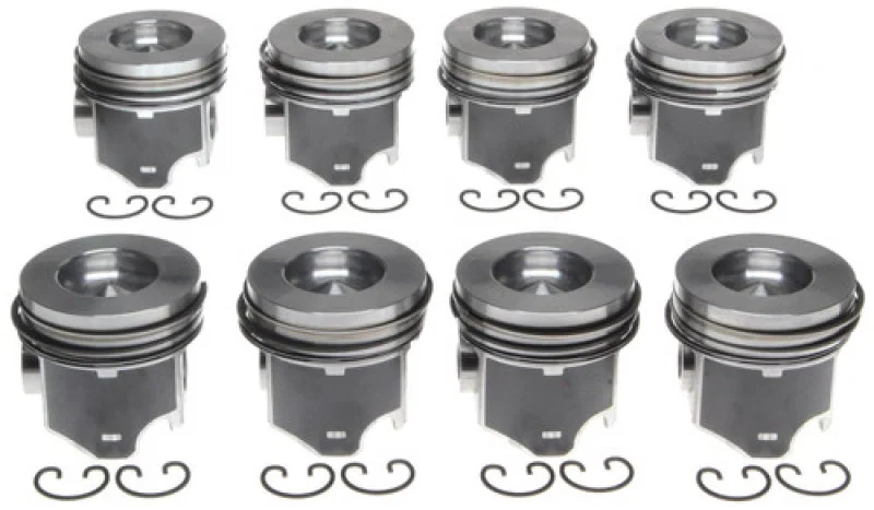 Mahle OE 2243665, 06-09 Floating Pin GM Trucks 6.0L Vin H Reduced Compression Piston Set (Set of 8)