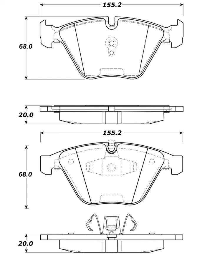 Stoptech 308.12600, Street Touring Brake Pads for BMW
