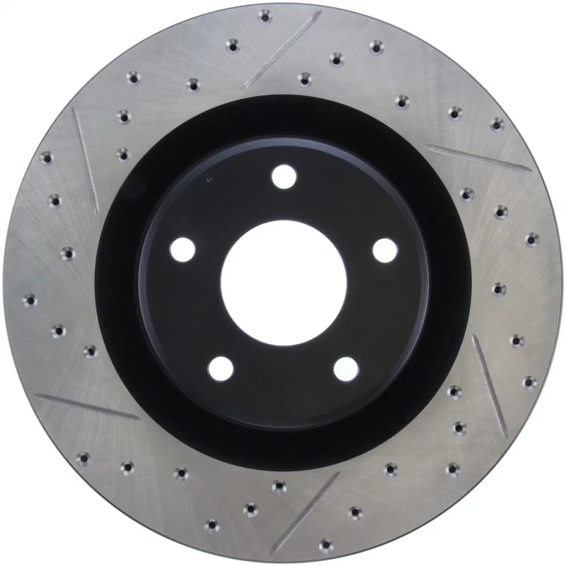 Stoptech 127.62085R, Power Slot 05-07 Cadillac XLR / 06-09 Chevy Corvette Front Right Drilled & Slotted Rotors