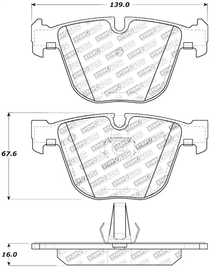 Stoptech 308.09190, Street Touring 06-09 BMW M5 E60 / 07-09 M6 E63/E63 Rear Brake Pads