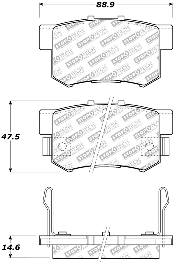 Stoptech 305.05370, Street Select Brake Pads - Front/Rear