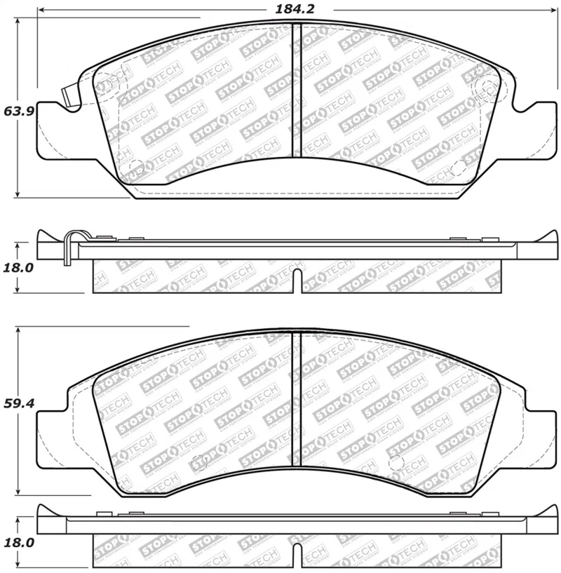 Stoptech 305.13630, Street Select Brake Pads - Front/Rear