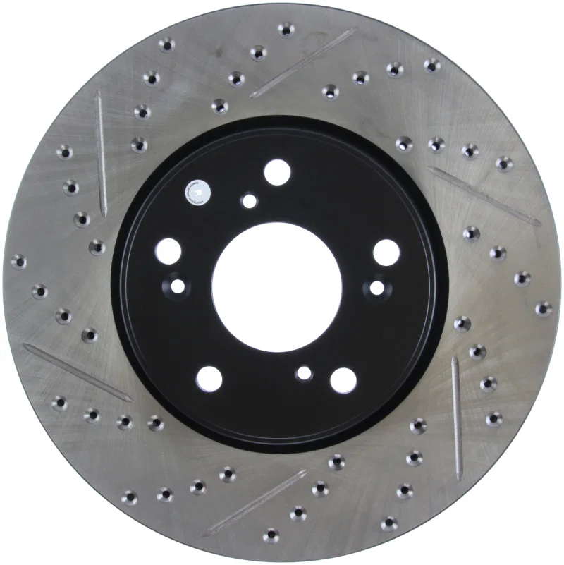 Stoptech 127.40086R, Slotted & Drilled Sport Brake Rotor Front Right 13 Honda Accord Sport