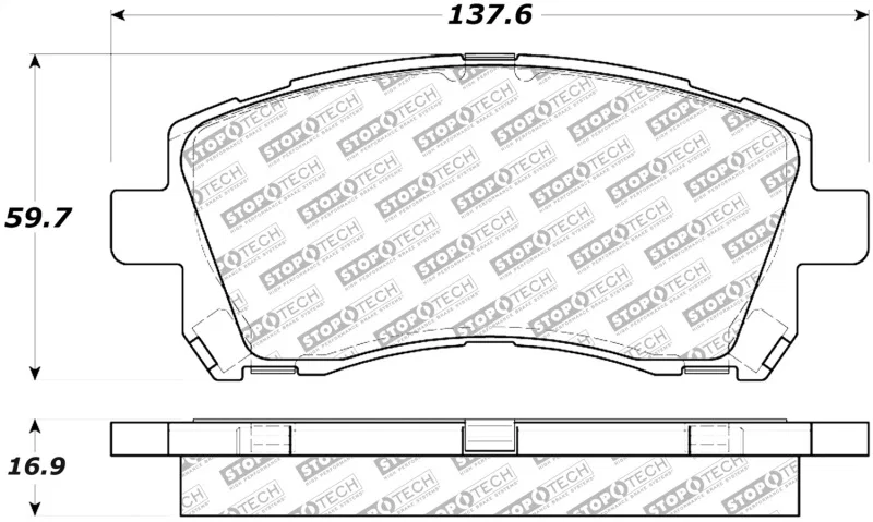 Stoptech 305.07210, Street Select Brake Pads - Front/Rear for Subaru