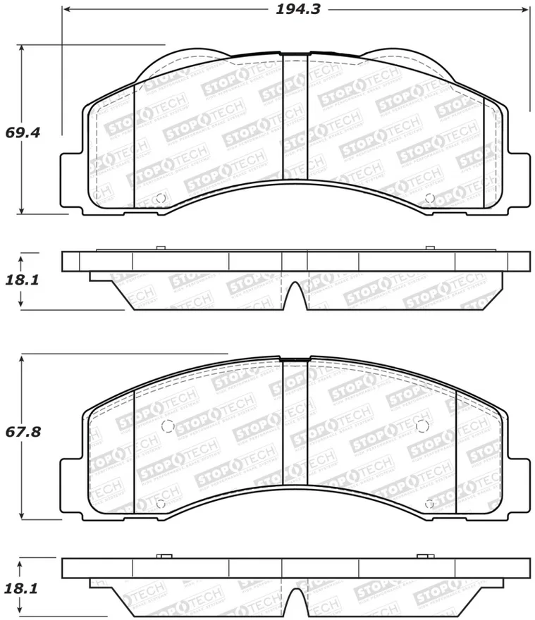 Stoptech 309.14140, Performance 10-14 Ford F-150 Front Brake Pads