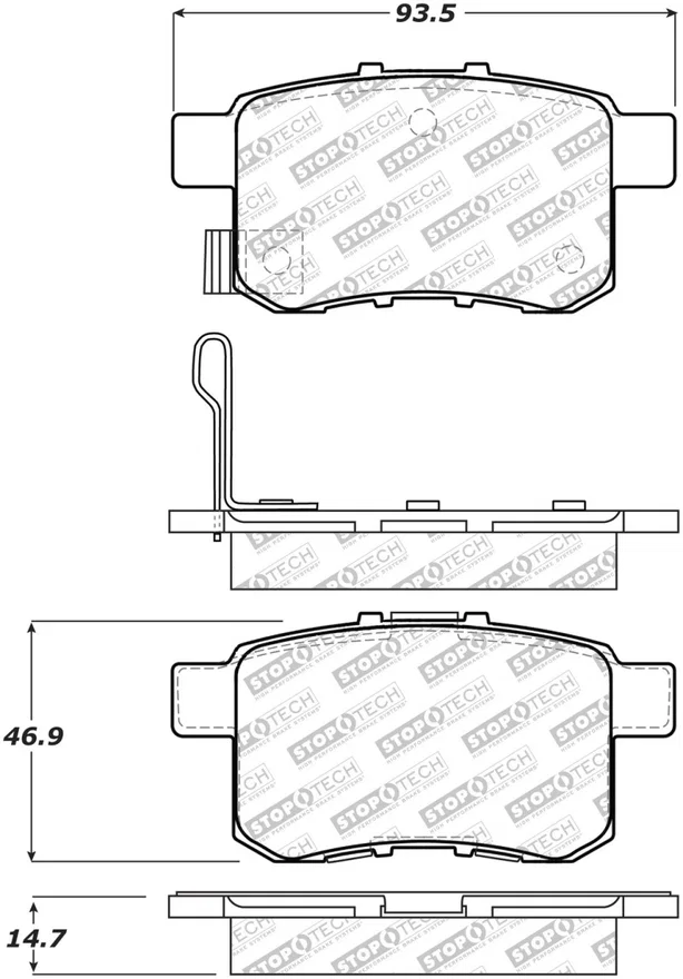 Stoptech 305.13360, Street Select Brake Pads - Rear