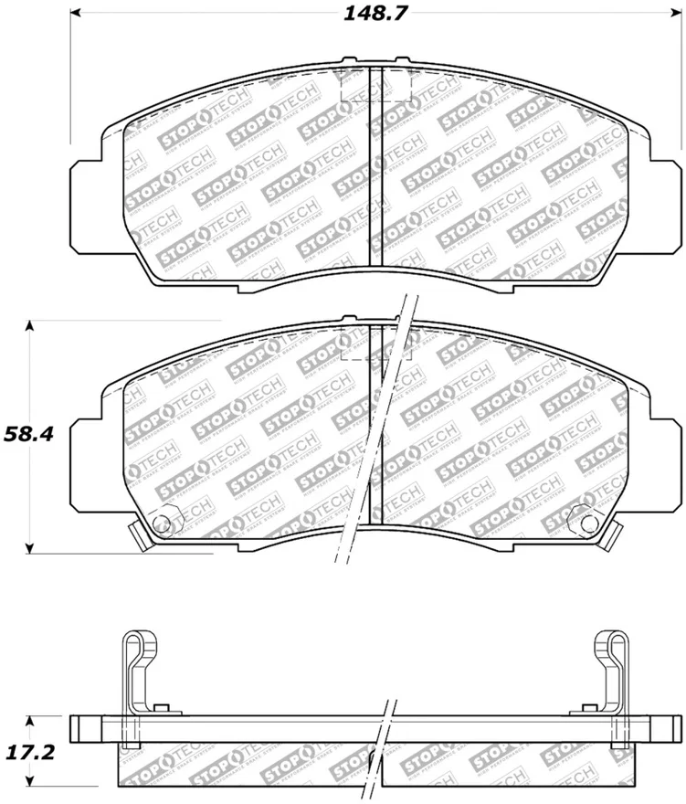 Stoptech 305.07870, Street Select Brake Pads - Front/Rear