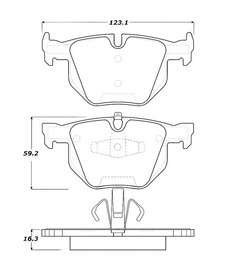 Stoptech 308.11700, Street Touring 06 BMW 330 Series (Exc E90) Series Rear Brake Pads