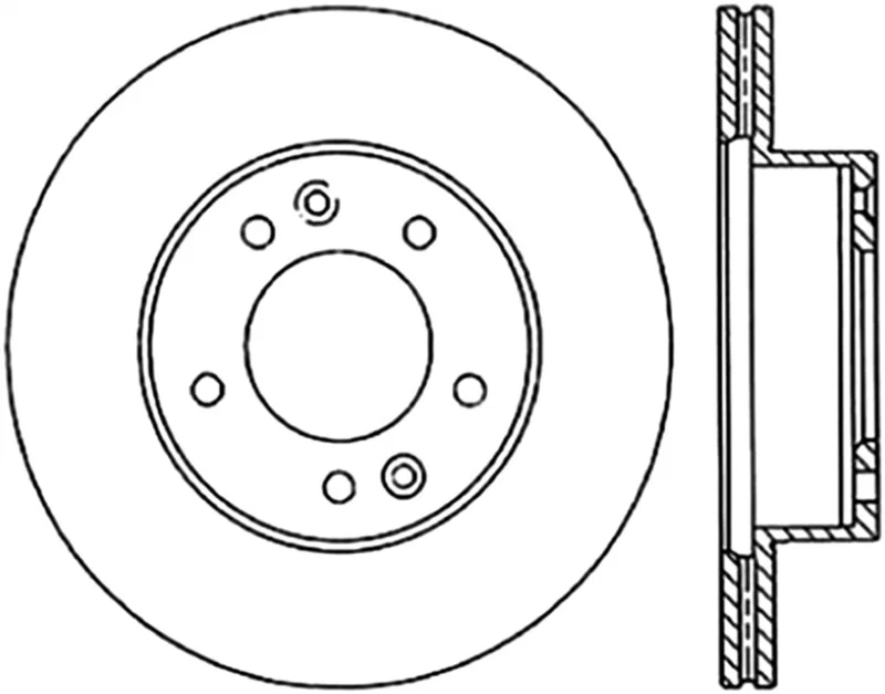 Stoptech 127.45022R, 89-92 Mazda RX-7 Slotted & Drilled Right Front Rotor