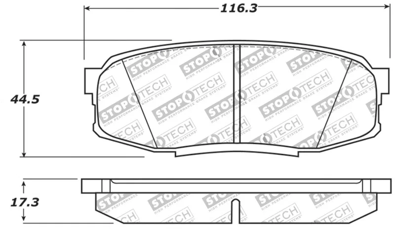 Stoptech 309.13040, 13-18 Toyota Land Cruiser Performance Rear Brake Pads