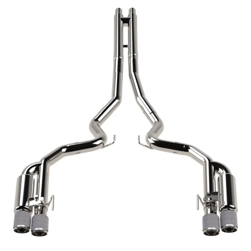 Kooks Headers 11514520, 18-24 Ford Mustang GT 5.0 3in. Valved Shotgun Cat-Back Exhaust - Carbon Tips
