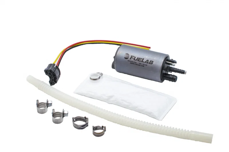 Fuelab 49614, 496 In-Tank Brushless Fuel Pump w/9mm Barb & 6mm Barb Siphon - 500 LPH