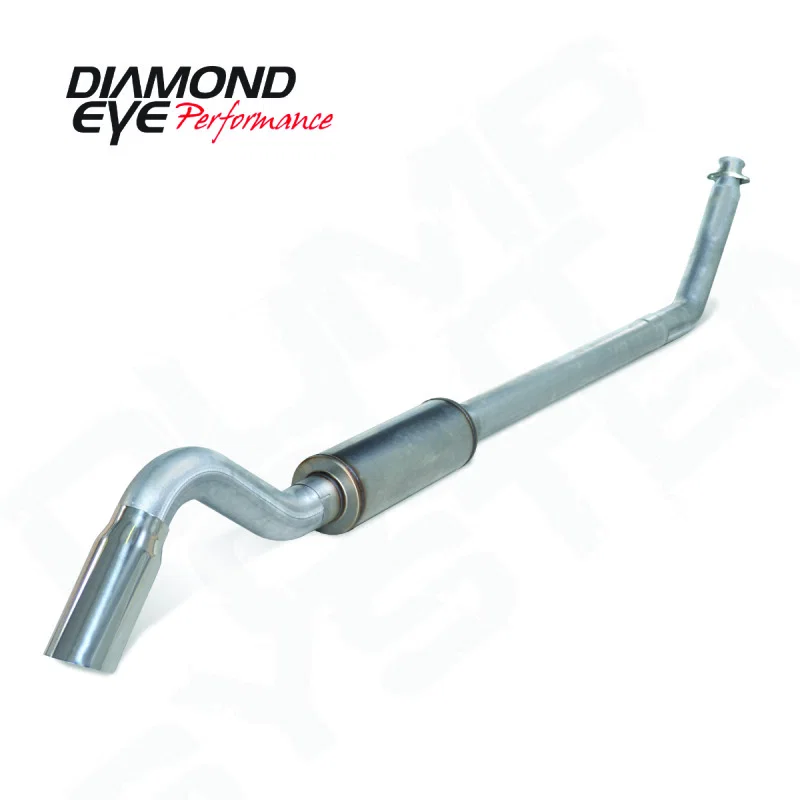 Diamond Eye Performance K4212A-TDRP, 4in AL TURBO BACK SGL DUMP OUT 94-02 DODGE NO MFLR INCLUDING TIP