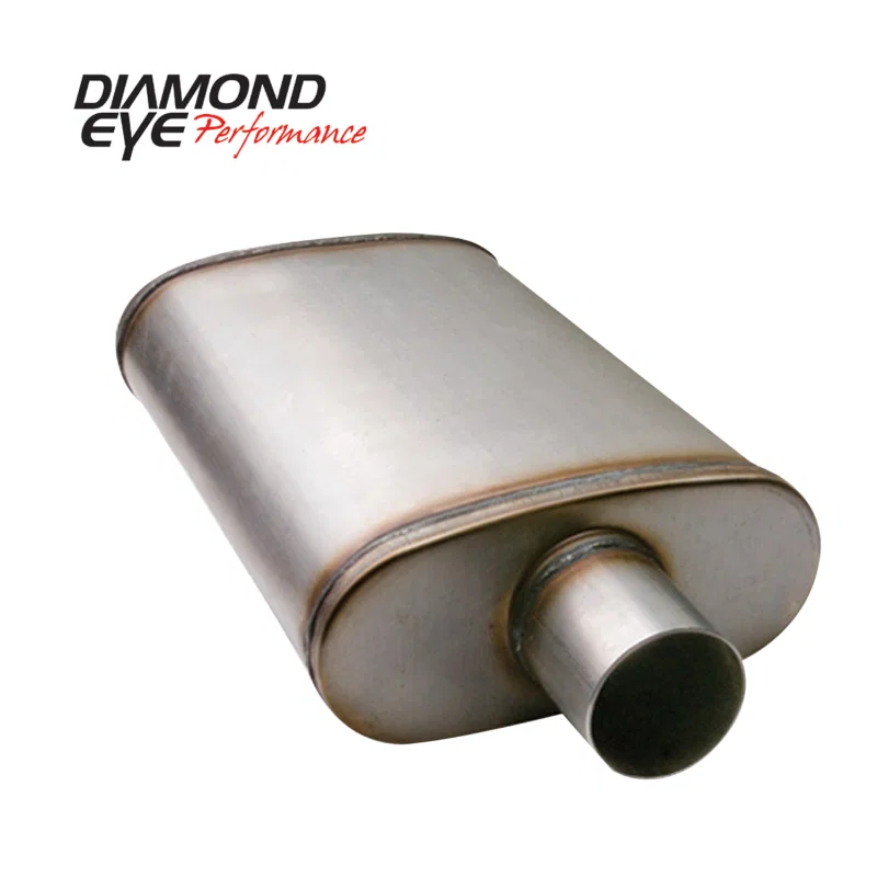 Diamond Eye Performance 360011, Muffler 3-1/2in DL IN/SGL OUT 22in BODY 28in OVERALL OVAL