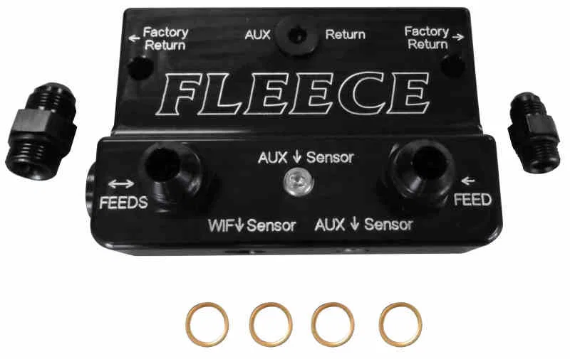 Fleece Performance FPE-FFD-RF-4G, 10-12 Dodge 6.7L Cummins 4th Gen Fuel Distribution Block
