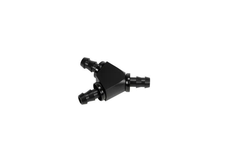 Fleece Performance FPE-FIT-Y06-BLK, Universal 3/8in Aluminum Y Barbed Fitting (For -6 Pushlock Hose) - Black Anodized
