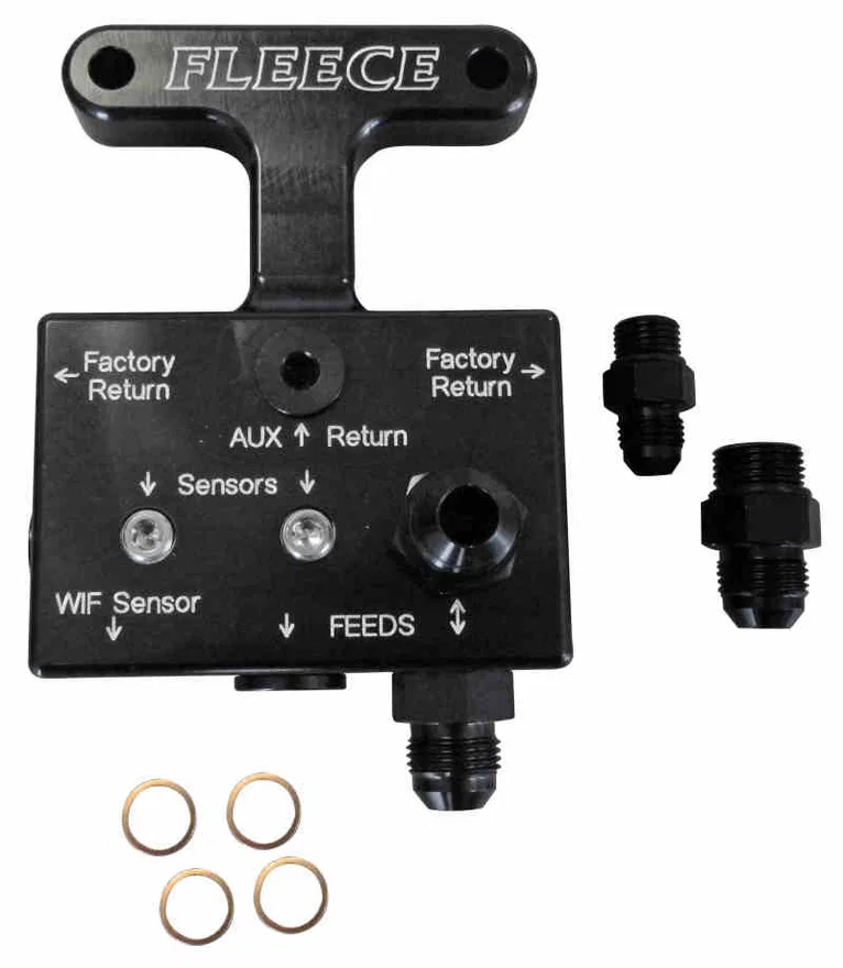 Fleece Performance FPE-FFD-RF-3G, 03-07 Dodge 5.9L / 07.5-09 6.7L Cummins 3rd Gen Fuel Distribution Block
