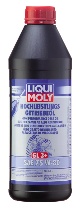 LIQUI MOLY 22080, 1L High Performance Gear Oil (GL3+) SAE 75W80