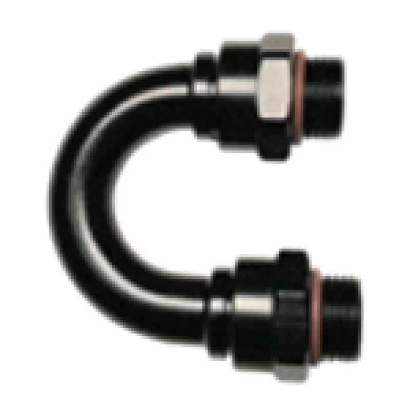 Fragola 485010-BL, 10AN (7/8-14) 180 Degree ORB Adapter Black